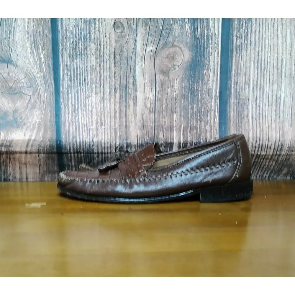 Men's Tassel Loafers Brown Slip-On Moc Toe‎ Dress Shoes
